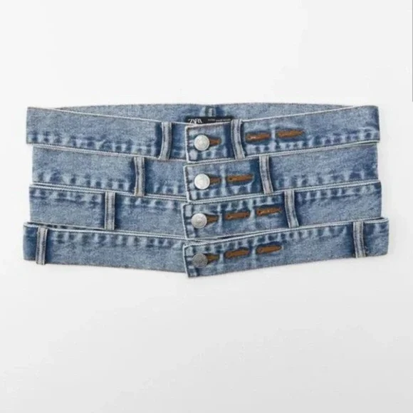 Zara | Jeans | Brand New Zara Woman Wide Denim Sash Belt  display picture 1